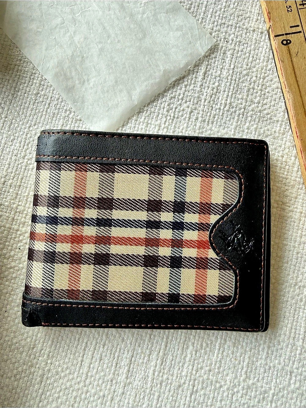 Remy Martin Plaid Bifold Wallet Black & Red